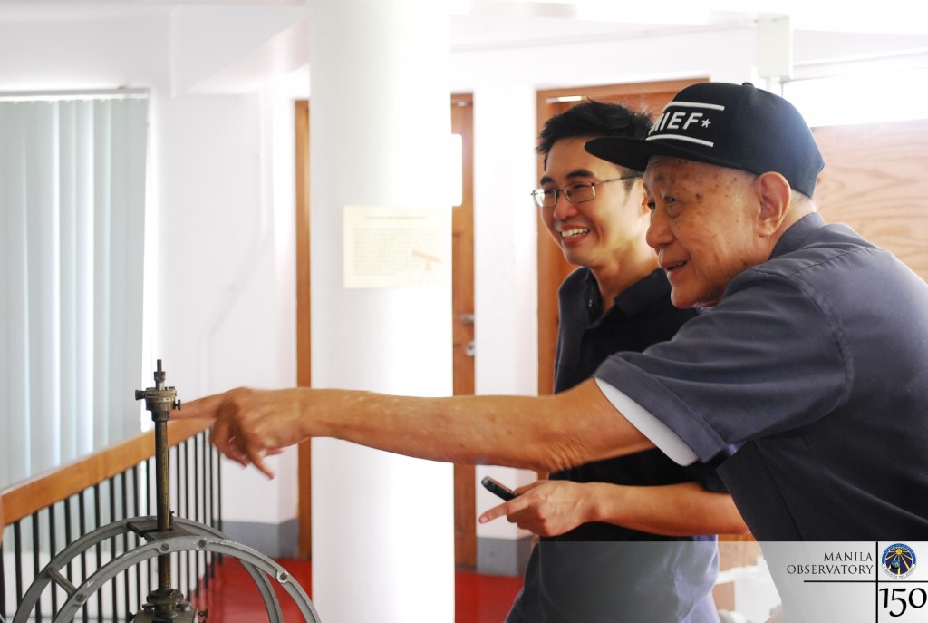 Fr. Puentevella at the part of the tour inside the solar building | Photo by Mariel Templanza